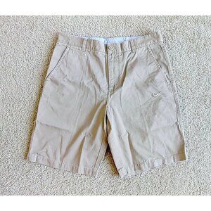 Nike Beige Chino Shorts Mens Size 34 Cotton Flat Front High Rise Casual Vintage